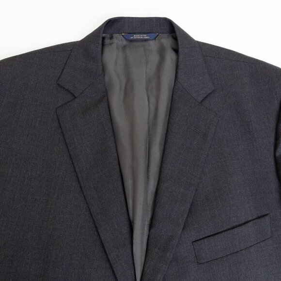 Brooks Brothers 2-Piece Fitzgerald Suit Wool Dark Gray Size 46 R 40W Made in USA - Picture 8 of 16